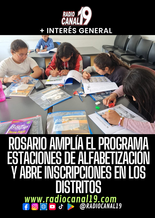 Rosario ampl&iacute;a el programa Estaciones de Alfabetizaci&oacute;n y abre inscripciones en los distritos