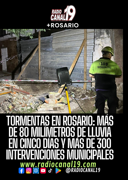 Tormentas en Rosario: m&aacute;s de 80 mil&iacute;metros de lluvia en cinco d&iacute;as y m&aacute;s de 300 intervenciones municipales