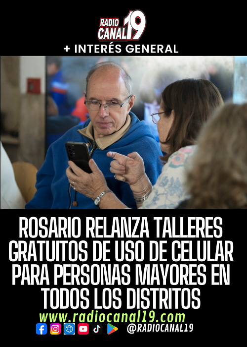Rosario relanza talleres gratuitos de uso de celular para personas mayores en todos los distritos