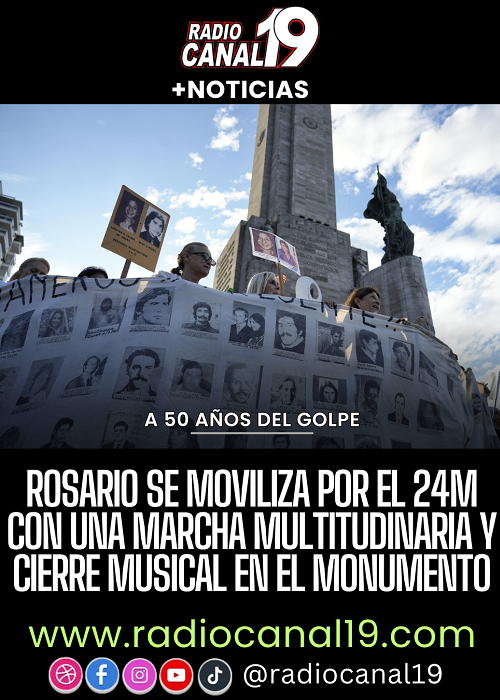 Rosario se moviliza por el 24M con una marcha multitudinaria y cierre musical en el Monumento