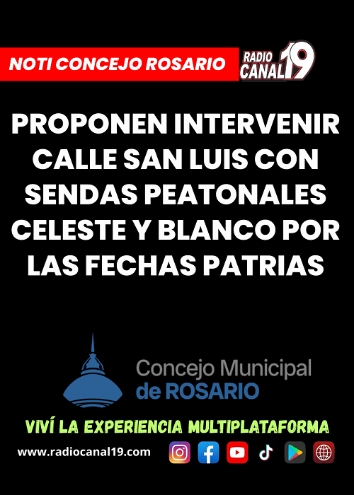Proponen intervenir calle San Luis con sendas peatonales celeste y blanco por las fechas patrias