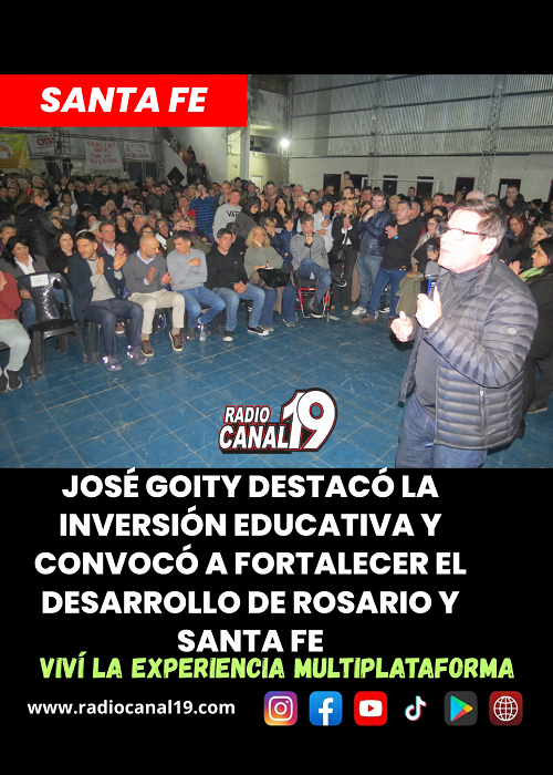 Jos&eacute; Goity destac&oacute; la inversi&oacute;n educativa y convoc&oacute; a fortalecer el desarrollo de Rosario y Santa Fe